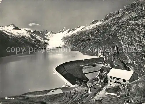 AK / Ansichtskarte Grimsel_Pass Stausee Sperrmauer Berghaus Alpen Grimsel Pass