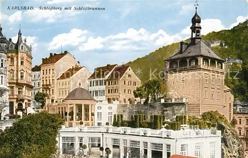 AK / Ansichtskarte Karlsbad_Eger Schlossberg Schlossbrunnen Karlsbad_Eger