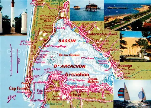 AK / Ansichtskarte Arcachon_Gironde Bassin d Arcachon Plan d eau de regates Phare Plage Voiliers Arcachon Gironde