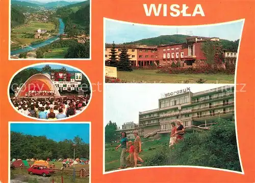 AK / Ansichtskarte Wisla Panorama Hotel Konzert Campingplatz Wisla