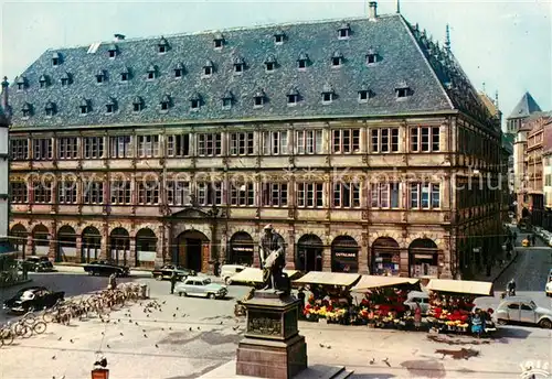 AK / Ansichtskarte Strasbourg_Alsace Place Gutenberg Monument Chambre de Commerce XVI siecle Gutenbergplatz Denkmal Handelskammer Strasbourg Alsace