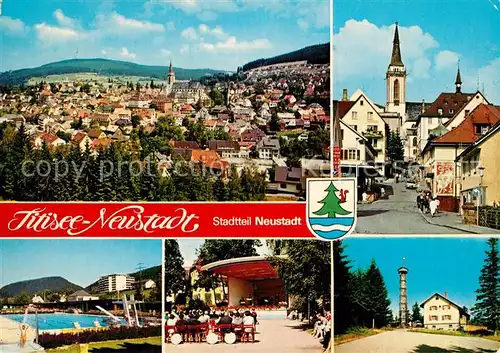 AK / Ansichtskarte Neustadt_Titisee Panorama Freibad Stadtpanorama Konzerthalle Neustadt_Titisee