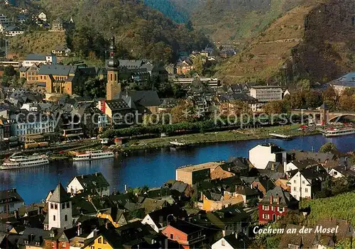 AK / Ansichtskarte Cochem_Mosel Kirche Stadtpanorama Cochem Mosel