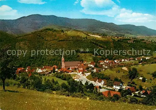 AK / Ansichtskarte Oberharmersbach Kirche Panorama Oberharmersbach