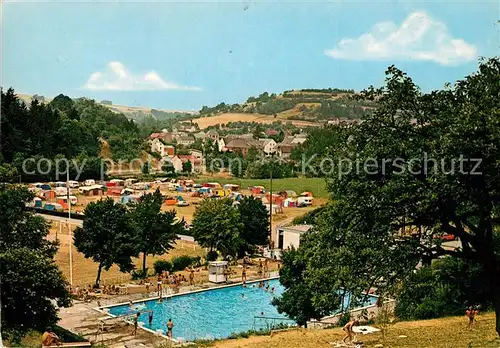 AK / Ansichtskarte Oberweis_Eifel Panorama Camping Freibad Oberweis Eifel