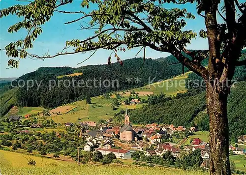 AK / Ansichtskarte Oberharmersbach Panorama Kirche Oberharmersbach