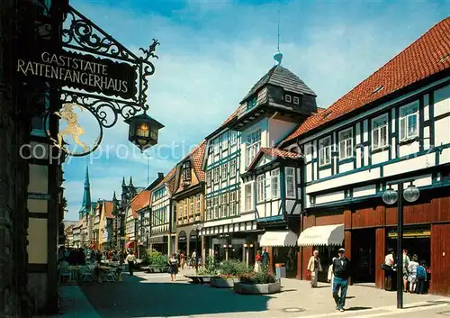 AK / Ansichtskarte Hameln_Weser Osterstrasse Fachwerk Rattenfaengerhaus Hameln Weser