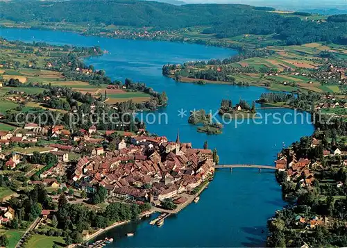 AK / Ansichtskarte Stein_Rhein mit Untersee Fliegeraufnahme Stein Rhein