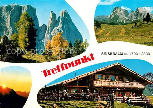 AK / Ansichtskarte Alpe_di_Siusi Seiseralm Dolomiten Sonnenuntergang Alpe_di_Siusi