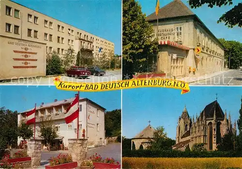 AK / Ansichtskarte Bad_Deutsch Altenburg Neues Kurhaus Haus Riedmueller Kirche Bad_Deutsch Altenburg