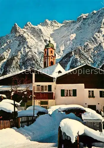 AK / Ansichtskarte Mittenwald_Bayern Karwendel Kirchenpartie Mittenwald Bayern