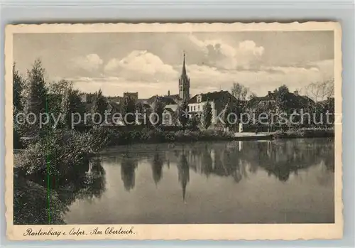 AK / Ansichtskarte Rastenburg_Ostpreussen Oberteich Kirche Rastenburg_Ostpreussen