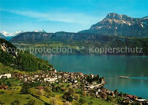 AK / Ansichtskarte Gersau_Vierwaldstaettersee Fliegeraufnahme mit Hundstock Rosstock Niederbauen Gersau_Vierwaldstaettersee