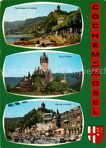 AK / Ansichtskarte Cochem_Mosel Parkanlage Burg Moselpromenade Cochem Mosel