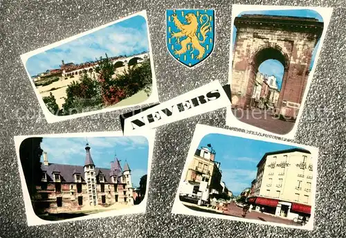 AK / Ansichtskarte Nevers_Nievre Pont sur la Loire Cathedrale Porte de Paris Palais Ducal Avenue de la Gare Nevers Nievre