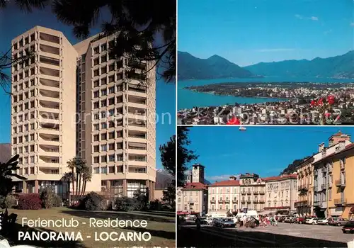 AK / Ansichtskarte Locarno_Lago_Maggiore Ferienclub Panorama Stadtplatz Alpen Locarno_Lago_Maggiore