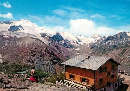 AK / Ansichtskarte Martell AVS Marteller Huette mit Zufallspitze Ortlergruppe Martelltal Stilfserjoch Nationalpark Alpen Martell