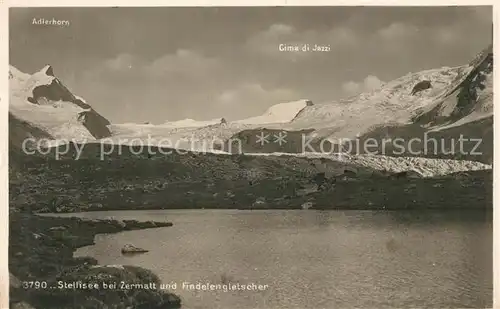 AK / Ansichtskarte Zermatt_VS Stellisee Findelengletscher Zermatt_VS