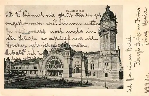 AK / Ansichtskarte Koeln_Rhein Hauptbahnhof Koeln_Rhein