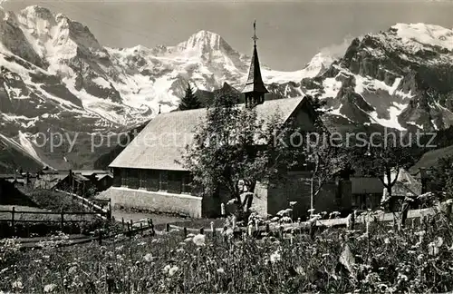 AK / Ansichtskarte Muerren_BE English Chruch Breithorn Grosshorn Muerren_BE