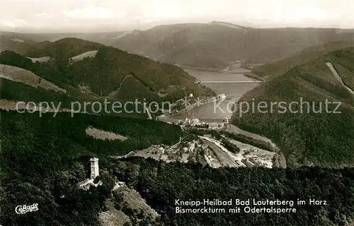 AK / Ansichtskarte Bad_Lauterberg Bismarckturm Odertalsperre Fliegeraufnahme Bad_Lauterberg