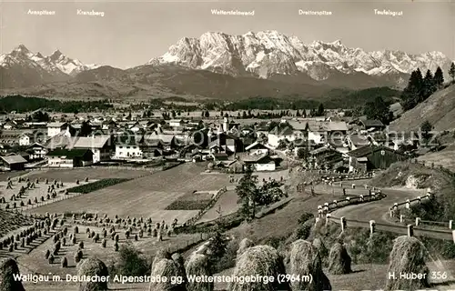 AK / Ansichtskarte Wallgau Panorama Wettersteingebirge Wallgau