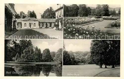 AK / Ansichtskarte Driburg_Bad Kurplatz Parkteich Rosengarten Driburg_Bad