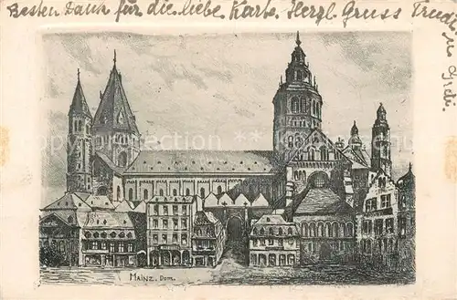 AK / Ansichtskarte Mainz_Rhein Dom Mainz Rhein