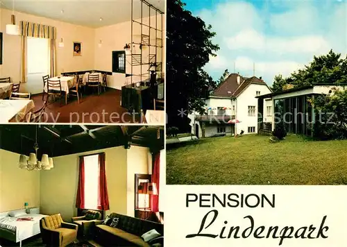 AK / Ansichtskarte Hinterbruehl_Niederoesterreich Pension Lindenpark Gaststube Zimmer Hinterbruehl