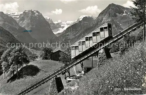 AK / Ansichtskarte Braunwald_GL Braunwaldbahn Zahnradbahn Alpenpanorama Braunwald GL