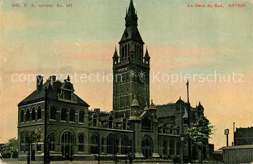 AK / Ansichtskarte Anvers_Antwerpen La Gare du Sud Bahnhof Anvers Antwerpen