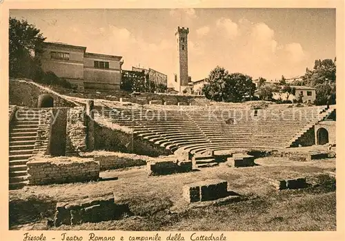 AK / Ansichtskarte Fiesole Teatro Romano Campanile Kathedrale Fiesole