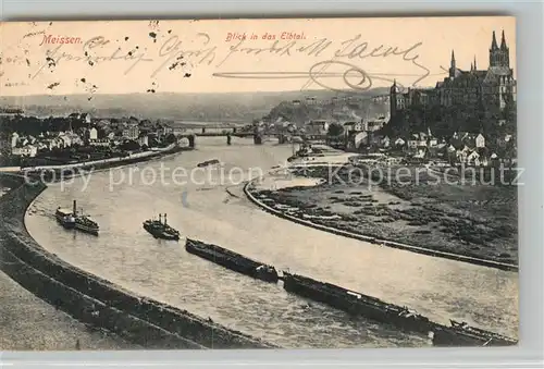 AK / Ansichtskarte Meissen_Elbe_Sachsen Schifffahrt Burg Meissen_Elbe_Sachsen