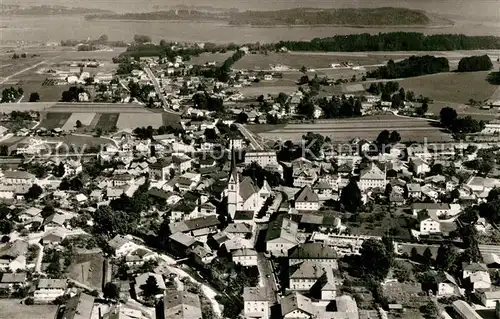 AK / Ansichtskarte Prien_Chiemsee Fliegeraufnahme Prien Chiemsee