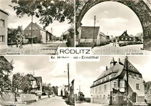 AK / Ansichtskarte Roedlitz_Hohndorf Hauptstrasse Dorfstrasse Rathaus Roedlitz Hohndorf