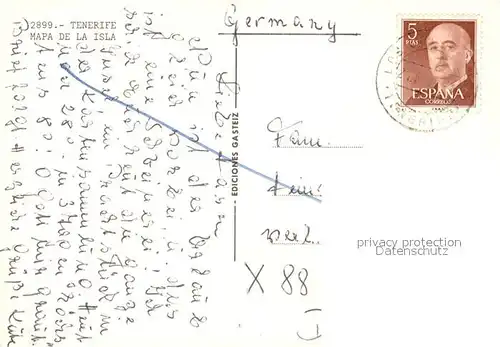 AK / Ansichtskarte Tenerife Mapa de la Isla Landkarte Insel Tenerife
