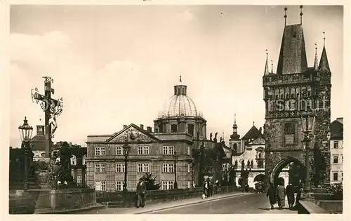 AK / Ansichtskarte Prag_Prahy_Prague Altstaedter Brueckenturm Prag_Prahy_Prague