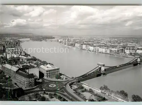 AK / Ansichtskarte Budapest Fliegeraufnahme Donaupartie Kettenbruecke Budapest