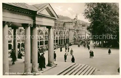 AK / Ansichtskarte Marienbad_Tschechien_Boehmen Partie am Kreuzbrunnen Marienbad_Tschechien