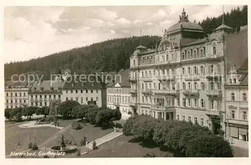 AK / Ansichtskarte Marienbad_Tschechien_Boehmen Goetheplatz Marienbad_Tschechien