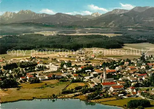 AK / Ansichtskarte Obing Alpenpanorama Fliegeraufnahme Obing