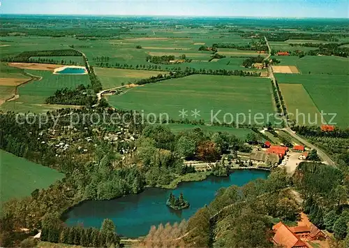 AK / Ansichtskarte Wildeshausen Ausflugslokal Gut Moorbeck See Fliegeraufnahme Wildeshausen