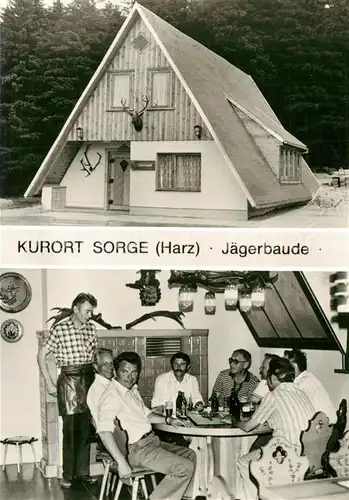 AK / Ansichtskarte Sorge_Harz Jaegerbaude Gastraum Sorge_Harz