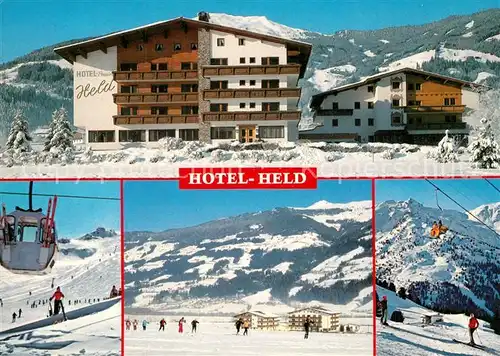 AK / Ansichtskarte Kapfing_Fuegen Hotel Appartements Held Schigebiet Spieljoch Hochfuegen Langlaufloipe Wintersportplatz Alpen Kapfing Fuegen