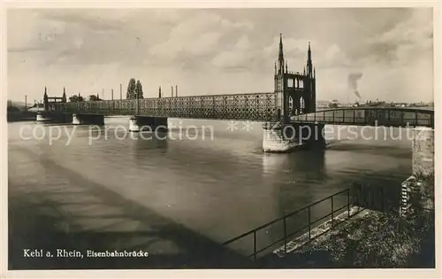 AK / Ansichtskarte Kehl_Rhein Eisenbahnbruecke Kehl_Rhein