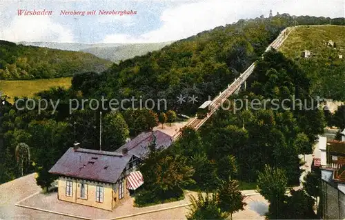 AK / Ansichtskarte Wiesbaden Neroberg mit Bergbahn Wiesbaden