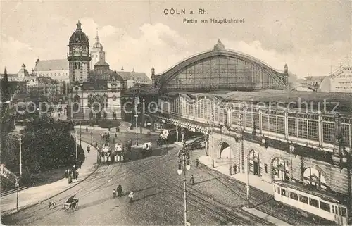 AK / Ansichtskarte Koeln_Rhein Hauptbahnhof Strassenbahn Koeln_Rhein