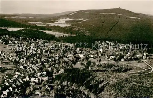 AK / Ansichtskarte Braunlage Fliegeraufnahme mit Wurmberg Braunlage