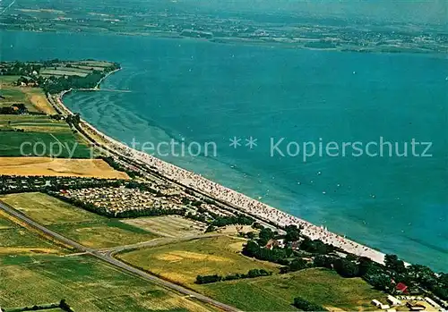 AK / Ansichtskarte Gluecksburg_Ostseebad Badestrand Holnis Fliegeraufnahme Gluecksburg_Ostseebad