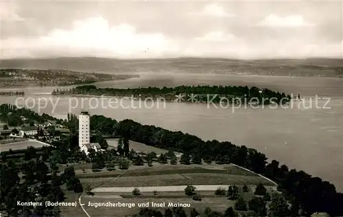 AK / Ansichtskarte Konstanz_Bodensee Fliegeraufnahme Jugendherberge Insel Mainau Konstanz_Bodensee